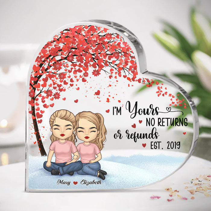 Depuis que nous sommes ensemble - Plaque acrylique personnalisée en forme de cœur pour couple - Cadeau pour mari et femme, anniversaire