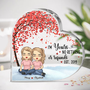 Depuis que nous sommes ensemble - Plaque acrylique personnalisée en forme de cœur pour couple - Cadeau pour mari et femme, anniversaire
