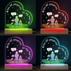 Je parle toujours de toi - Lampe LED 3D personnalisée en forme de cœur - Cadeau de condoléances, cadeau pour les propriétaires d'animaux et les amoureux des animaux