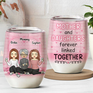 Un lien indéfectible - Verre à vin personnalisé pour la famille - Cadeau d'anniversaire pour la fête des mères, offert par sa fille 