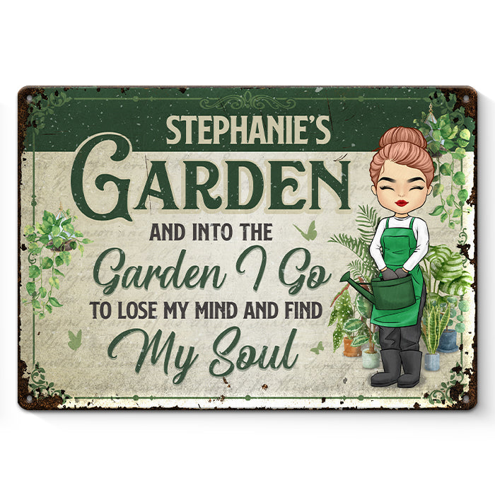 Dans le jardin, je vais perdre la tête - Panneau en métal personnalisé pour décoration de jardin - Cadeau de pendaison de crémaillère pour les amateurs de jardinage