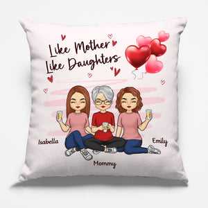 Telle mère, telle fille - Coussin personnalisé pour la famille - Cadeau pour la fête des mères