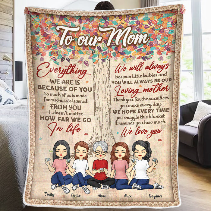 Nous serons toujours vos petits bébés - Couverture personnalisée pour la famille - Cadeau de fête des mères, d'anniversaire pour maman de la part de sa fille