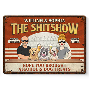 Bienvenue au spectacle spécial - Plaque en métal personnalisée pour chien - Cadeau de pendaison de crémaillère pour les propriétaires et les amoureux des animaux