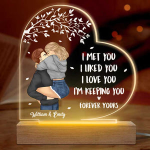 Je t'aime et je suis à toi pour toujours - Lampe LED 3D personnalisée en forme de cœur pour couple - Cadeau pour mari et femme, anniversaire