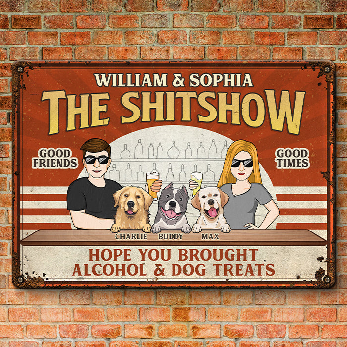 Bienvenue au spectacle spécial - Plaque en métal personnalisée pour chien - Cadeau de pendaison de crémaillère pour les propriétaires et les amoureux des animaux