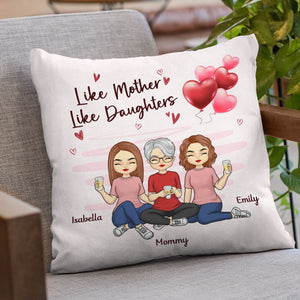Telle mère, telle fille - Coussin personnalisé pour la famille - Cadeau pour la fête des mères