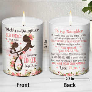 Mère et fille, meilleures amies pour la vie - Bougie parfumée sans fumée personnalisée pour la famille - Cadeau pour fille de la part de la mère