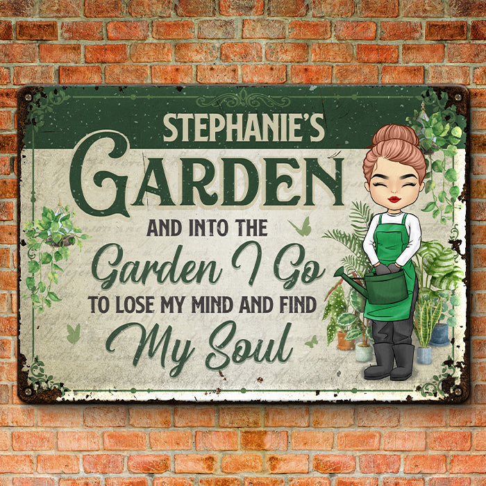 Dans le jardin, je vais perdre la tête - Panneau en métal personnalisé pour décoration de jardin - Cadeau de pendaison de crémaillère pour les amateurs de jardinage