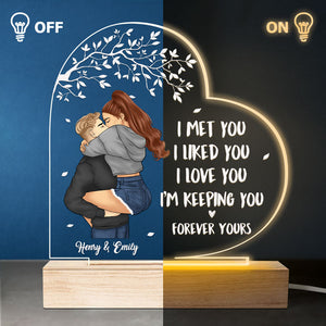 Je t'aime et je suis à toi pour toujours - Lampe LED 3D personnalisée en forme de cœur pour couple - Cadeau pour mari et femme, anniversaire