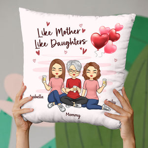 Telle mère, telle fille - Coussin personnalisé pour la famille - Cadeau pour la fête des mères