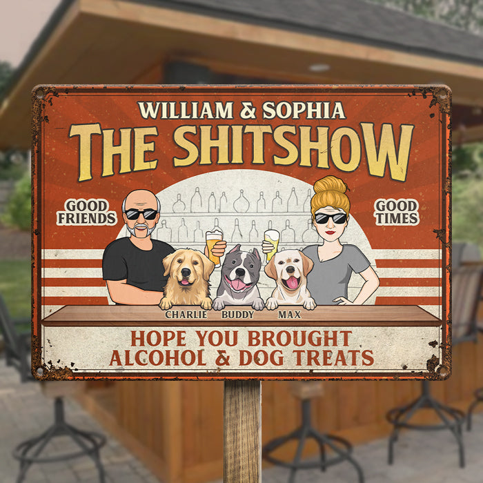 Bienvenue au spectacle spécial - Plaque en métal personnalisée pour chien - Cadeau de pendaison de crémaillère pour les propriétaires et les amoureux des animaux