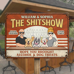 Bienvenue au spectacle spécial - Plaque en métal personnalisée pour chien - Cadeau de pendaison de crémaillère pour les propriétaires et les amoureux des animaux