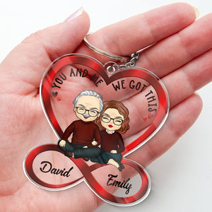 Toi et moi, on a ça - Porte-clés personnalisé en acrylique en forme de cœur infini pour couple - Cadeau pour mari et femme, anniversaire