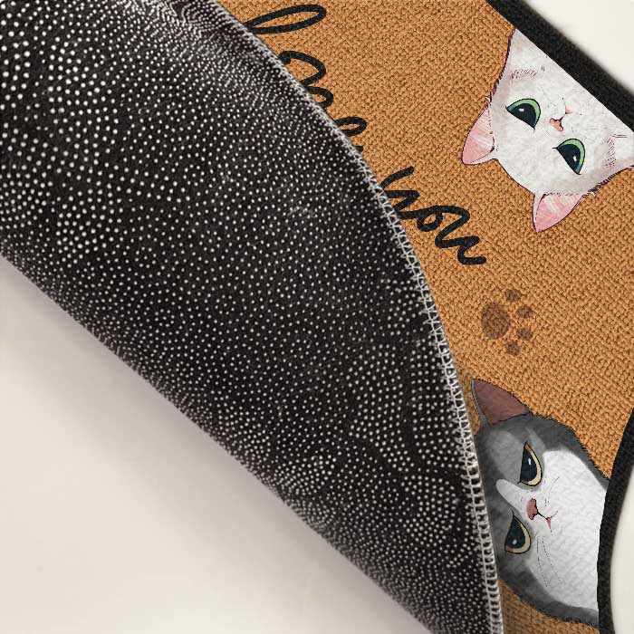 J'espère que vous aimez nos adorables chats - Tapis décoratif personnalisé pour chat - Cadeau pour les propriétaires d'animaux et les amoureux des animaux