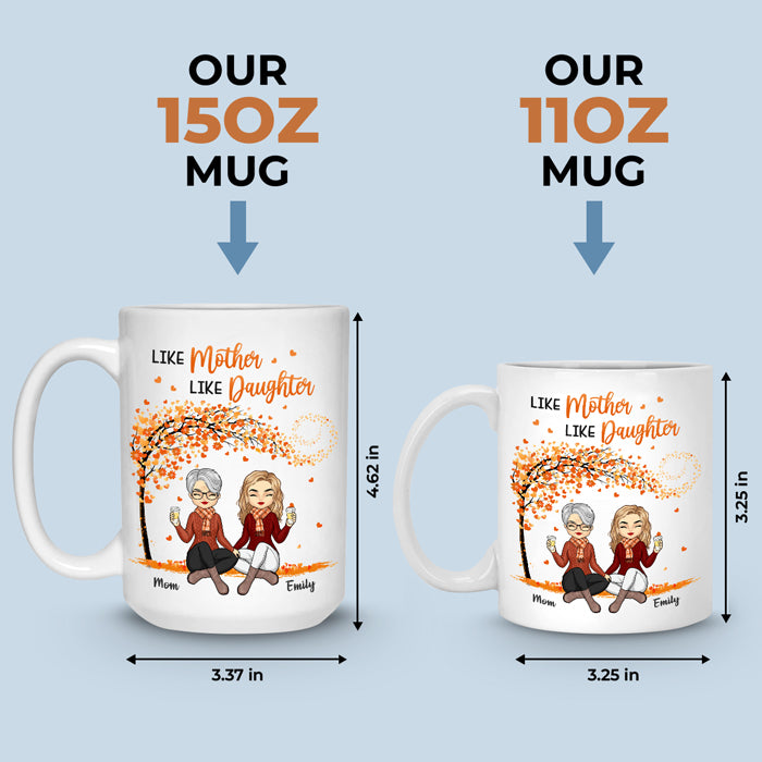 Telle mère, telle fille - Tasse personnalisée pour la famille - Cadeau de fête des mères, d'anniversaire pour maman de la part de sa fille