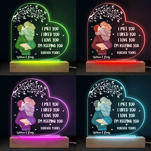 Je t'aime et je suis à toi pour toujours - Lampe LED 3D personnalisée en forme de cœur pour couple - Cadeau pour mari et femme, anniversaire