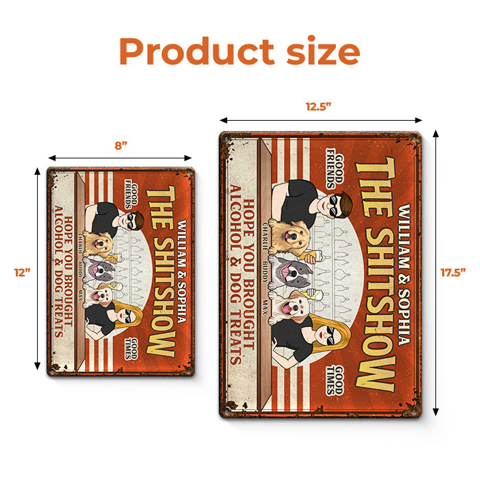 Bienvenue au spectacle spécial - Plaque en métal personnalisée pour chien - Cadeau de pendaison de crémaillère pour les propriétaires et les amoureux des animaux