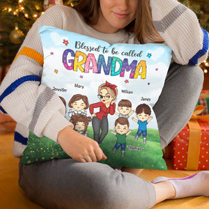 Heureux d'être appelé grand-mère - Coussin personnalisé pour la famille - Cadeau de fête des mères et d'anniversaire pour grand-mère