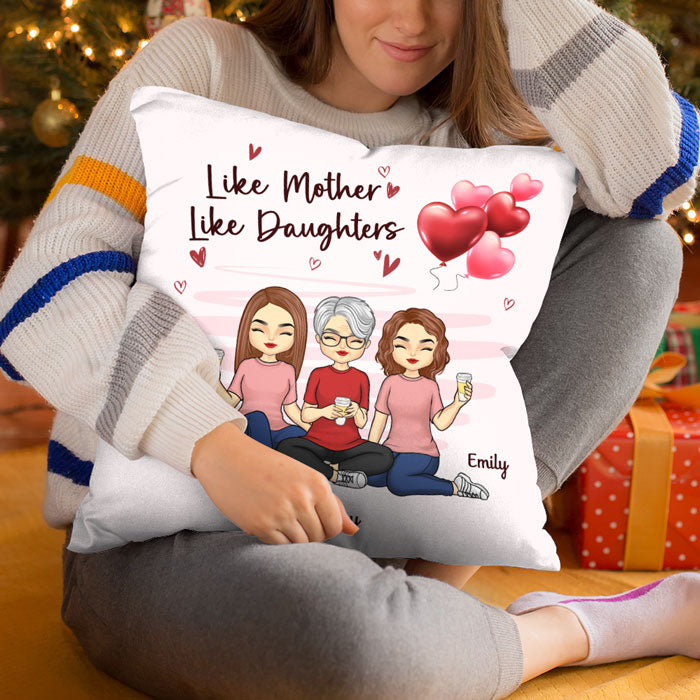 Telle mère, telle fille - Coussin personnalisé pour la famille - Cadeau pour la fête des mères