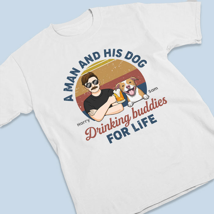 T-shirt, sweat à capuche et sweat-shirt unisexe personnalisé pour chiens et humains, compagnons de beuverie pour la vie - Cadeau pour propriétaires et amoureux des animaux