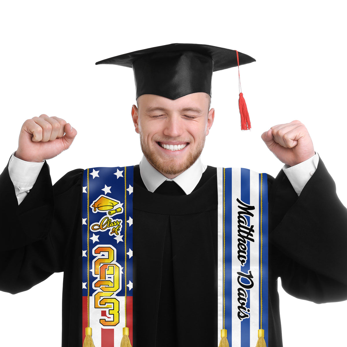 Je suis diplômé - Étole de remise de diplôme personnalisée - Cadeau de remise de diplôme