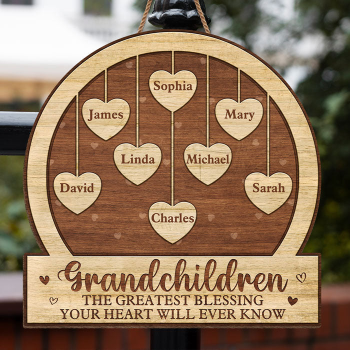 Les petits-enfants rendent la vie plus agréable – Panneau en bois personnalisé pour la décoration de la maison – Cadeau de pendaison de crémaillère pour grand-mère