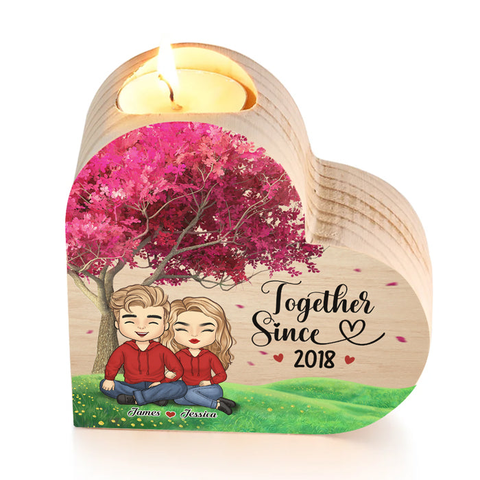 Je suis à toi, pas de retour ni de remboursement - Bougeoir personnalisé en forme de cœur pour couple - Cadeau pour mari et femme, anniversaire