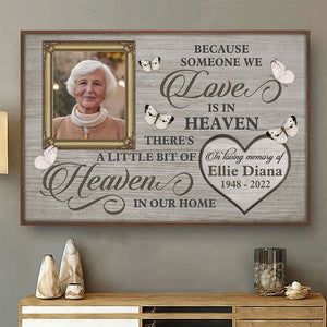 Il y a un peu de paradis dans notre maison - Affiche horizontale personnalisée commémorative - Télécharger une image, cadeau de condoléances pour les membres de la famille