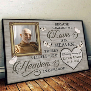 Il y a un peu de paradis dans notre maison - Affiche horizontale personnalisée commémorative - Télécharger une image, cadeau de condoléances pour les membres de la famille