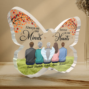 Nos cœurs n'étaient pas prêts - Plaque commémorative personnalisée en acrylique en forme de papillon - Cadeau de condoléances, cadeau pour les membres de la famille