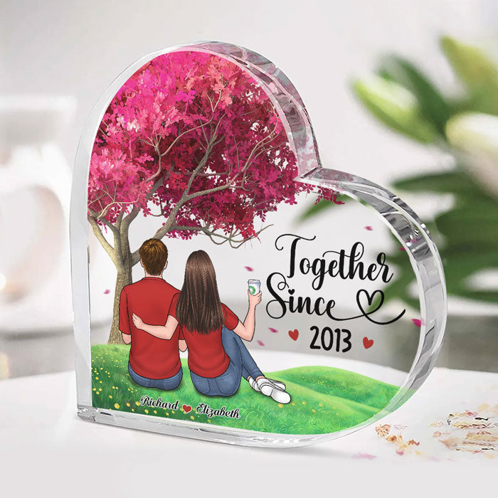 Je suis à toi, tu es à moi - Plaque acrylique personnalisée en forme de cœur pour couple - Cadeau pour mari et femme, anniversaire