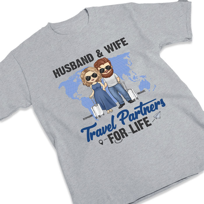 Mari et femme, partenaires de croisière pour la vie - Cadeau pour couples, mari et femme - T-shirt unisexe personnalisé