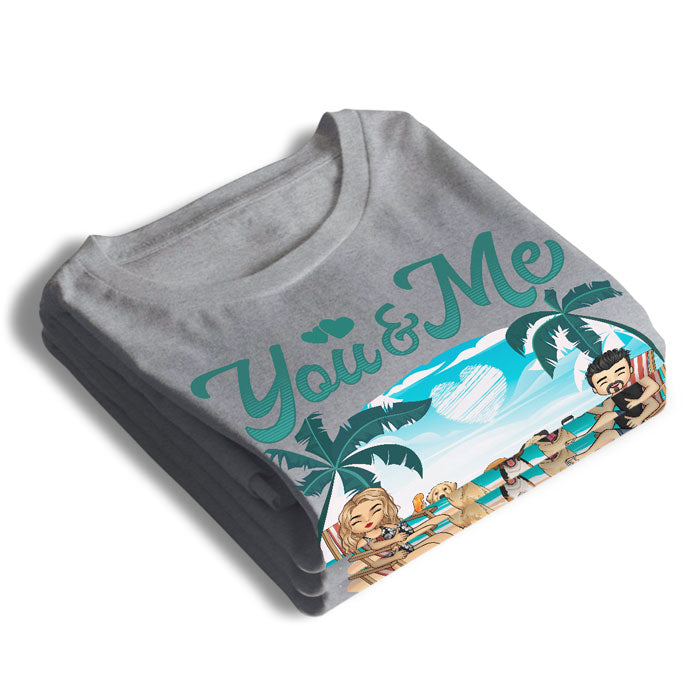 Vacances d'été pour toi, moi et les chiens - Cadeau pour couple, mari et femme - T-shirt unisexe personnalisé