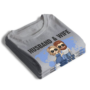 Partenaires de voyage pour la vie - Cadeau pour couple, mari et femme - T-shirt unisexe personnalisé