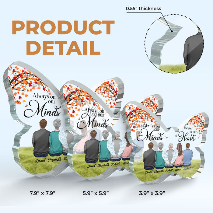 Nos cœurs n'étaient pas prêts - Plaque commémorative personnalisée en acrylique en forme de papillon - Cadeau de condoléances, cadeau pour les membres de la famille
