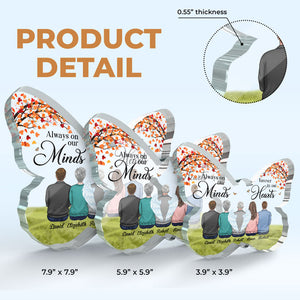 Nos cœurs n'étaient pas prêts - Plaque commémorative personnalisée en acrylique en forme de papillon - Cadeau de condoléances, cadeau pour les membres de la famille