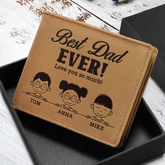 Nous t'aimons tellement - Portefeuille à deux volets personnalisé - Cadeau pour papa