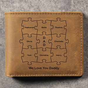 Nous t'aimons - Portefeuille à deux volets personnalisé - Cadeau pour papa