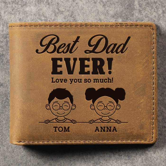 Nous t'aimons tellement - Portefeuille à deux volets personnalisé - Cadeau pour papa