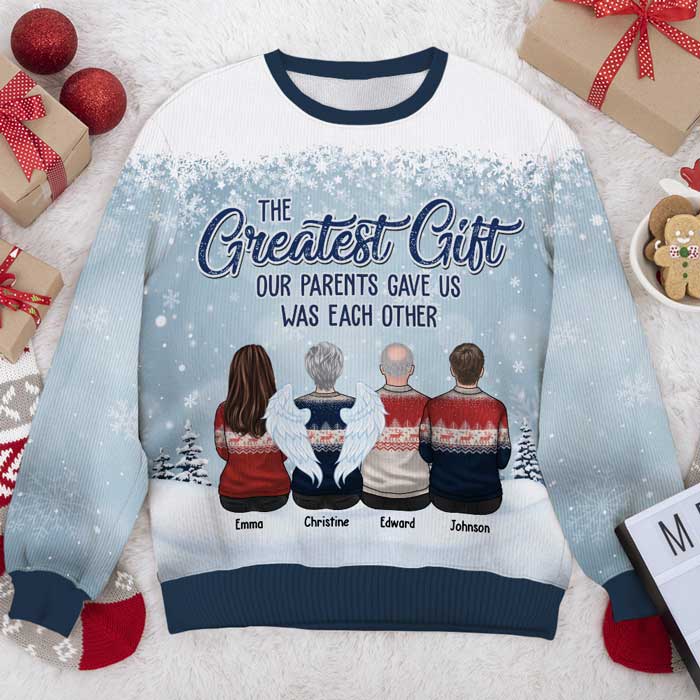 Le plus beau cadeau que nos parents nous ont offert, c'était l'un à l'autre - Sweat-shirt personnalisé en laine unisexe - Cadeau de Noël pour frères et sœurs