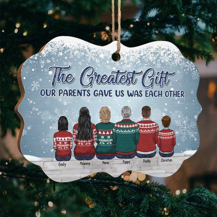 Le plus beau cadeau que nos parents nous ont offert, c'était l'un à l'autre - Décoration de Noël personnalisée en bois/aluminium en forme de Benelux - Cadeau pour la famille, cadeau de Noël