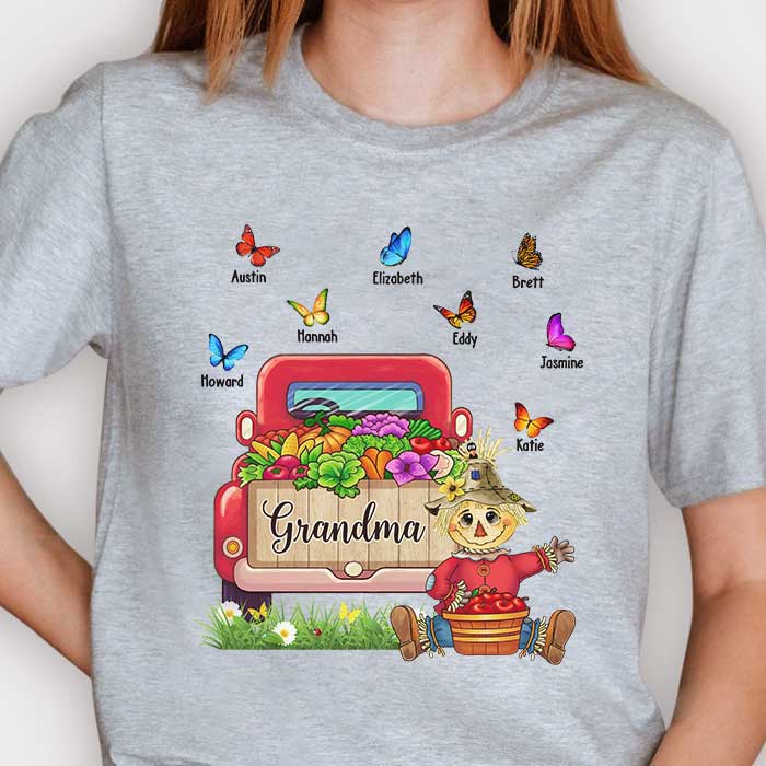 Le jardin des papillons de grand-mère - T-shirt unisexe personnalisé, sweat à capuche, sweat-shirt - Cadeau pour grand-mère, grands-parents, cadeau d'Halloween