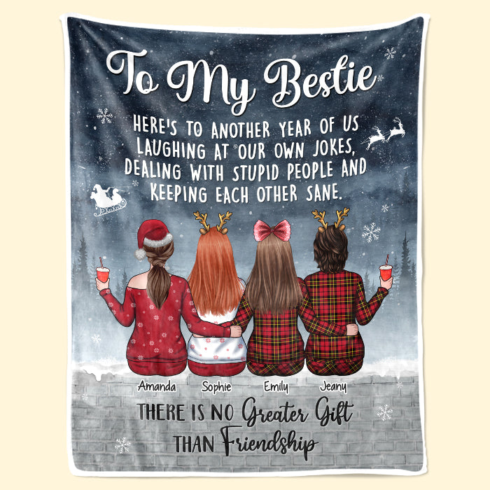 Voici une autre année de liens ensemble - Couverture personnalisée Bestie - Cadeau de Noël pour les meilleures amies, BFF, sœurs