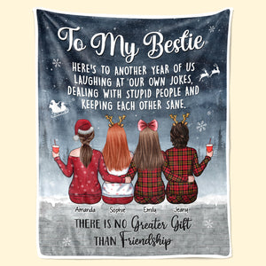 Voici une autre année de liens ensemble - Couverture personnalisée Bestie - Cadeau de Noël pour les meilleures amies, BFF, sœurs