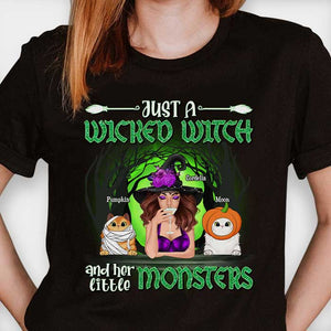 Juste une méchante sorcière et son petit monstre - T-shirt unisexe personnalisé, sweat à capuche, sweat-shirt - Cadeau pour sorcières, cadeau pour amoureux des animaux, cadeau d'Halloween