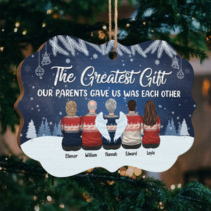 Le plus beau cadeau que nos parents nous ont offert - Décoration de Noël personnalisée en bois/aluminium de forme Benelux - Cadeau pour frères et sœurs, cadeau de Noël