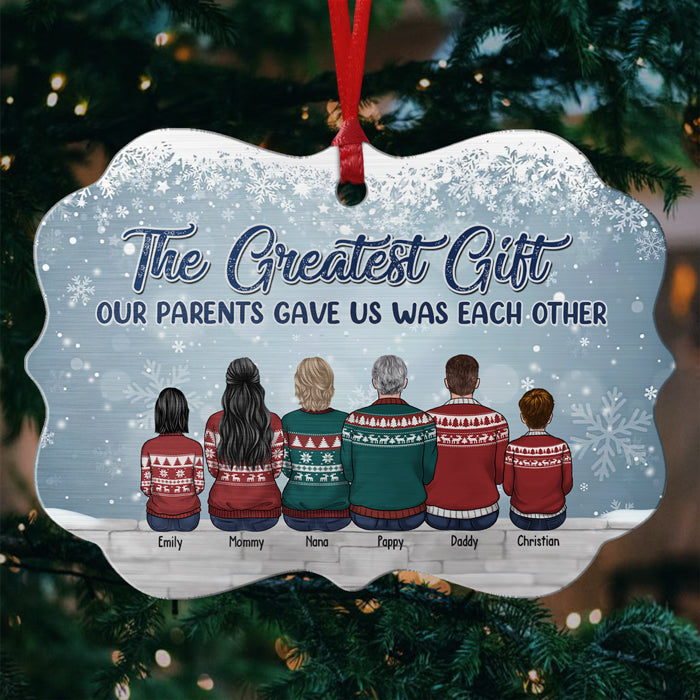 Le plus beau cadeau que nos parents nous ont offert, c'était l'un à l'autre - Décoration de Noël personnalisée en bois/aluminium en forme de Benelux - Cadeau pour la famille, cadeau de Noël