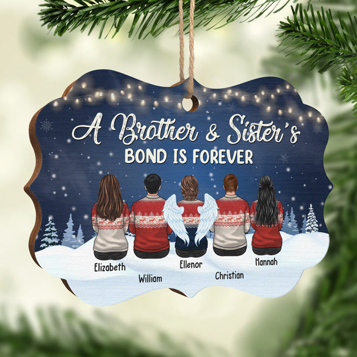 Le lien entre frère et sœur est éternel - Décoration de Noël en bois personnalisée en forme de Benelux - Cadeau pour frères et sœurs, cadeau de Noël