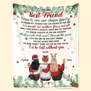 À ma meilleure amie, les amis sont notre famille choisie - Couverture personnalisée Bestie - Cadeau de Noël pour meilleures amies, BFF, sœurs